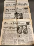 Three original newspapers, King Edward abdicates, England win the World Cup and first men on the