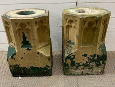 A reclaimed pair of Gothic revival columns (H46cm)