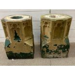 A reclaimed pair of Gothic revival columns (H46cm)