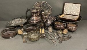 A large selection of silver plate items