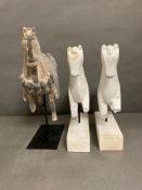 Three contemporary horse sculptures