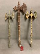 Three decorative axes