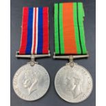 World War II Medals Defence and 1939-45 War Medal.
