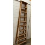 A ten run wooden stepladder