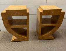 Two Art Deco bedsides (H73cm W50cm)