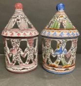 Two hand painted Portuguese wall lanterns