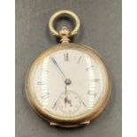 Continental silver pocket watch, marked 800