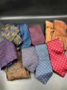 A selection of gentleman silk ties, mostly Christian Dior