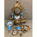 A French mantel clock with Sevres type plaques, restoration project.