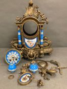 A French mantel clock with Sevres type plaques, restoration project.