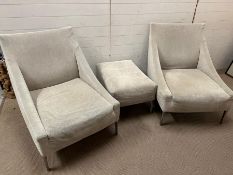 A pair of B & B Italia chairs and stools