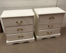 A pair of pine painted bedsides