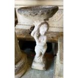 A cherub bird bath (H92cm)