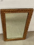 A gilt frame mirror with floral theme (43cm x 76cm)