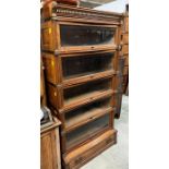 A Globe Wernicke bookcase, seven sections with moulded cornice top and five glazed sections