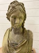 A weathered stone statue of a lady/goddess (H55cm)