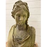 A weathered stone statue of a lady/goddess (H55cm)