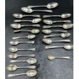 A volume of silver spoons, various makers and hallmarks (Approximate Total weight 415g)