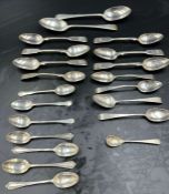 A volume of silver spoons, various makers and hallmarks (Approximate Total weight 415g)