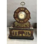 An 18th Century octangular shape top, inlaid brass depicting elephants and dancers