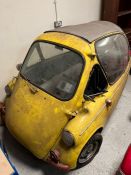 A Classic Heinkel Kabine microcar. Heinkel 153, 1957 Bubble car. Registration number UON 912,