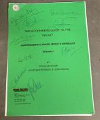 A signed radio script of the Hitchhikers Guide to The Galaxy "Quintessential Phase Episode 3