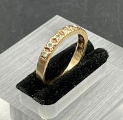 9ct gold 1/2 eternity ring (approximate weight 2g) Size L1/2