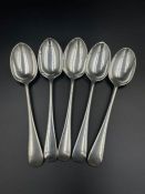 A set of five silver spoons, by Francis Higgins & Son Ltd hallmarked for London 1933. Approximate