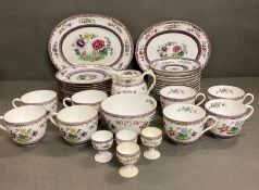 An Imari Spode breakfast service comprising of egg cups, plates, cups and saucers, milk jug etc