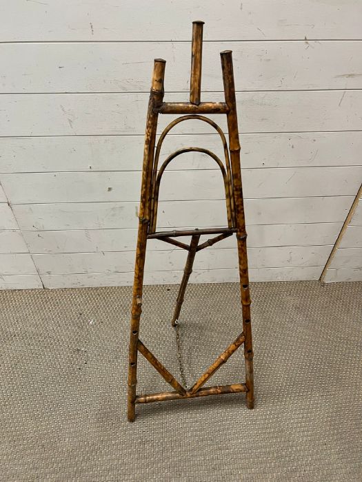 A Victorian bamboo floor standing easel (H115cm)