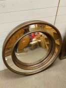 A circular porthole wall mirror (Dia 100cm)