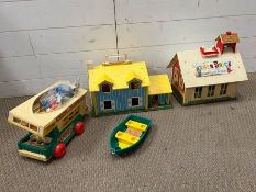Fisher price school houses and bus
