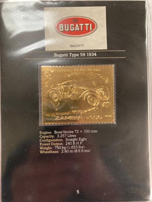 Auto 100 The Gold Stamps of the Classic Car Gold Stamp collection authorized by the Zambia Post - Image 3 of 9