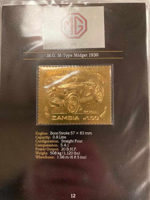 Auto 100 The Gold Stamps of the Classic Car Gold Stamp collection authorized by the Zambia Post - Image 5 of 9
