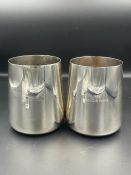 Two silver plated 1930's rowing tankards