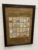A framed collection park drive cigarette cards