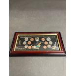 A Framed set of United Arab Emirates coins