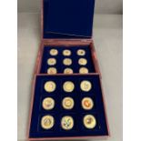 A cased set of Apollo photo coins