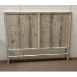 A wooden head board lime wash style (H132cm 5ft)