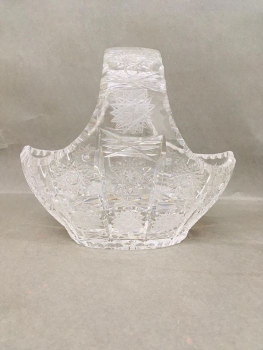 A Bohemian crystal basket bowl - Image 2 of 2