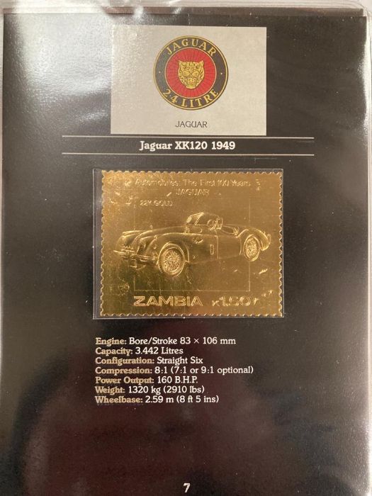 Auto 100 The Gold Stamps of the Classic Car Gold Stamp collection authorized by the Zambia Post - Image 6 of 9