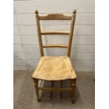 A pine kitchen chair