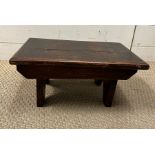 An oak footstool possibly bed stool (H17cm W38cm D25cm)