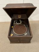 HMV gramophone in wooden case