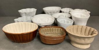 A selection of porcelain jelly moulds