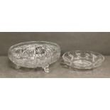 Two cut glass bowls