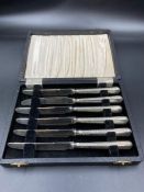 A cased set of six silver handled butter knives by Frederick C Asman & Co hallmarked for Sheffield