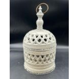 A carved decorative jar possibly Indian ideally for tea lights/candle