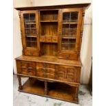 An English oak dresser by Wycliffe of Warwickshire (H200cm W150cm D60cm)