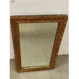 A gilt frame mirror with floral theme (43cm x 76cm)